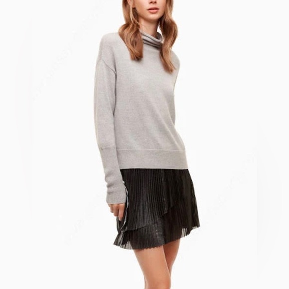 ARITZIA Wilfred Bethune Silver Metallic Pleated Skirt NWT - Picture 8 of 9